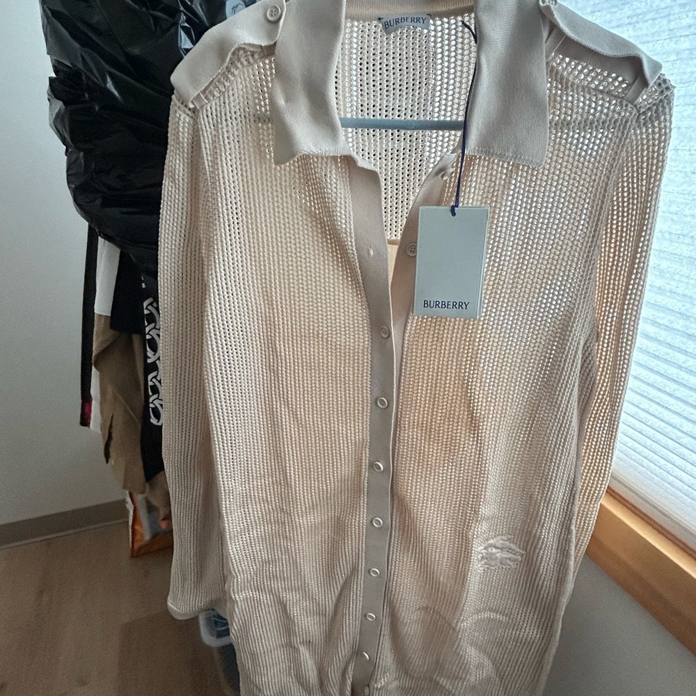 Burberry Beige Mesh Cardigan